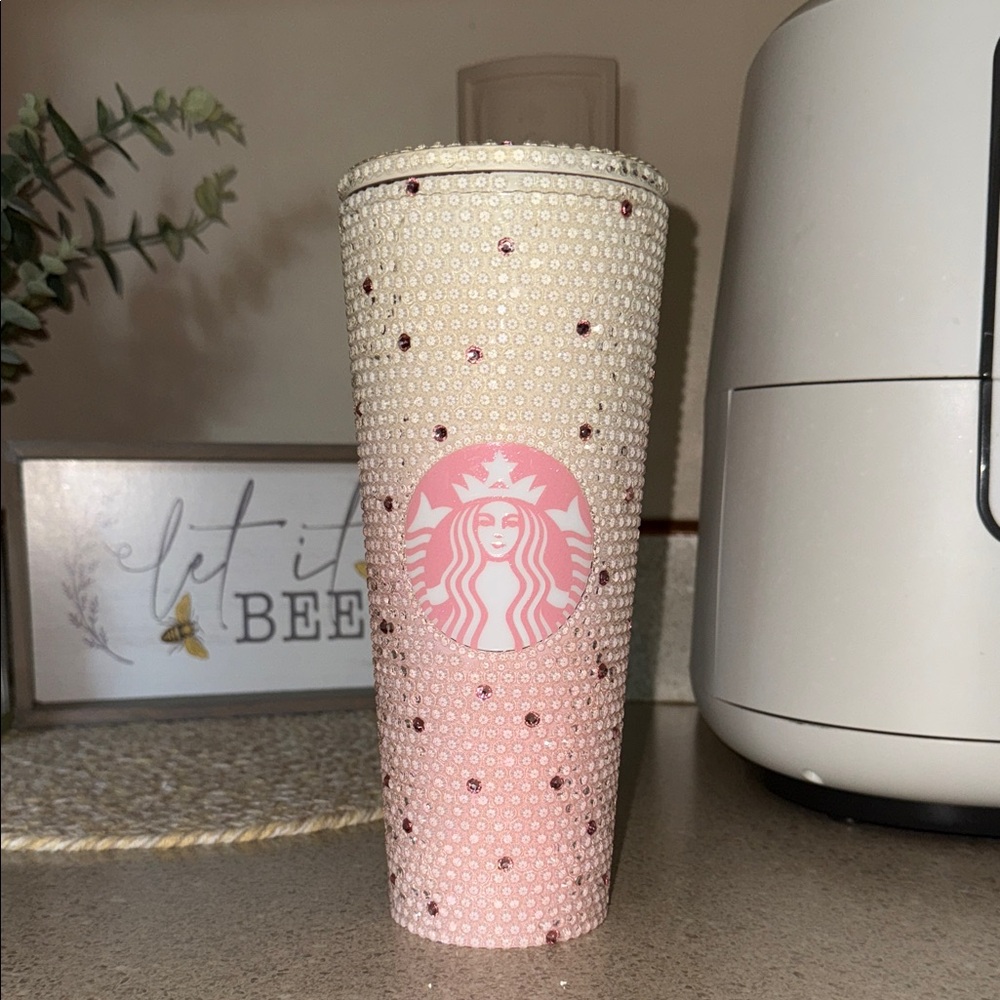 Starbucks Pearl and Pink Studded Tumbler